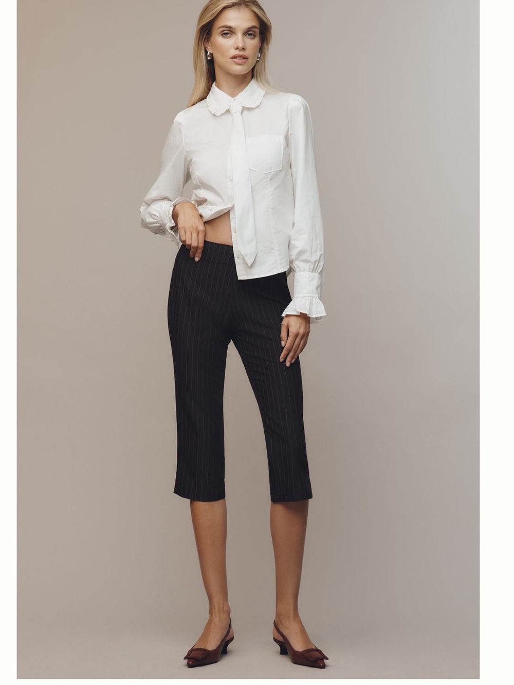 Nwt nia Pinstripe Capris - Black